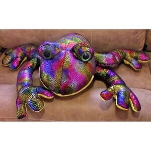 Toy Factory Large 18"  Frog Plush   Rainbow